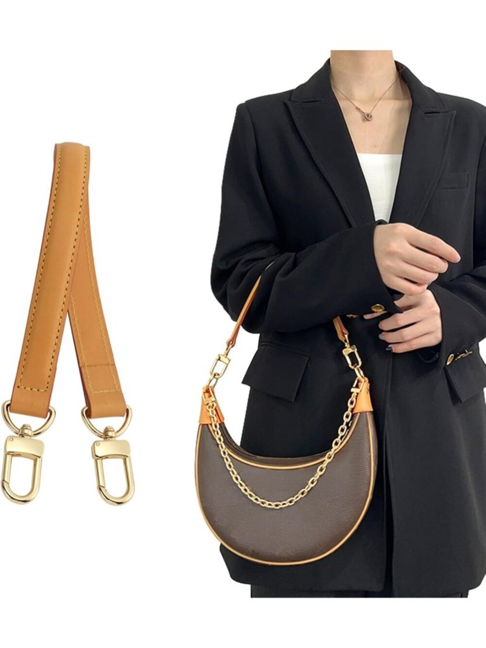 Vachetta Leather Handle Strap Replacement for Bucket Bags & Handbags - 14.5in